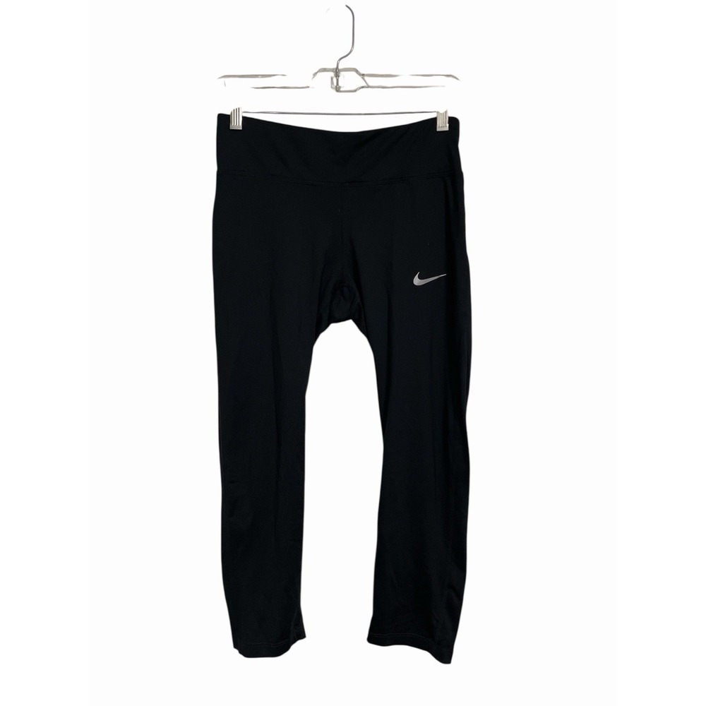 Nike Women Black Dri-FIT Running Crop Leggings Athletic Workout Fitness Pants M‎